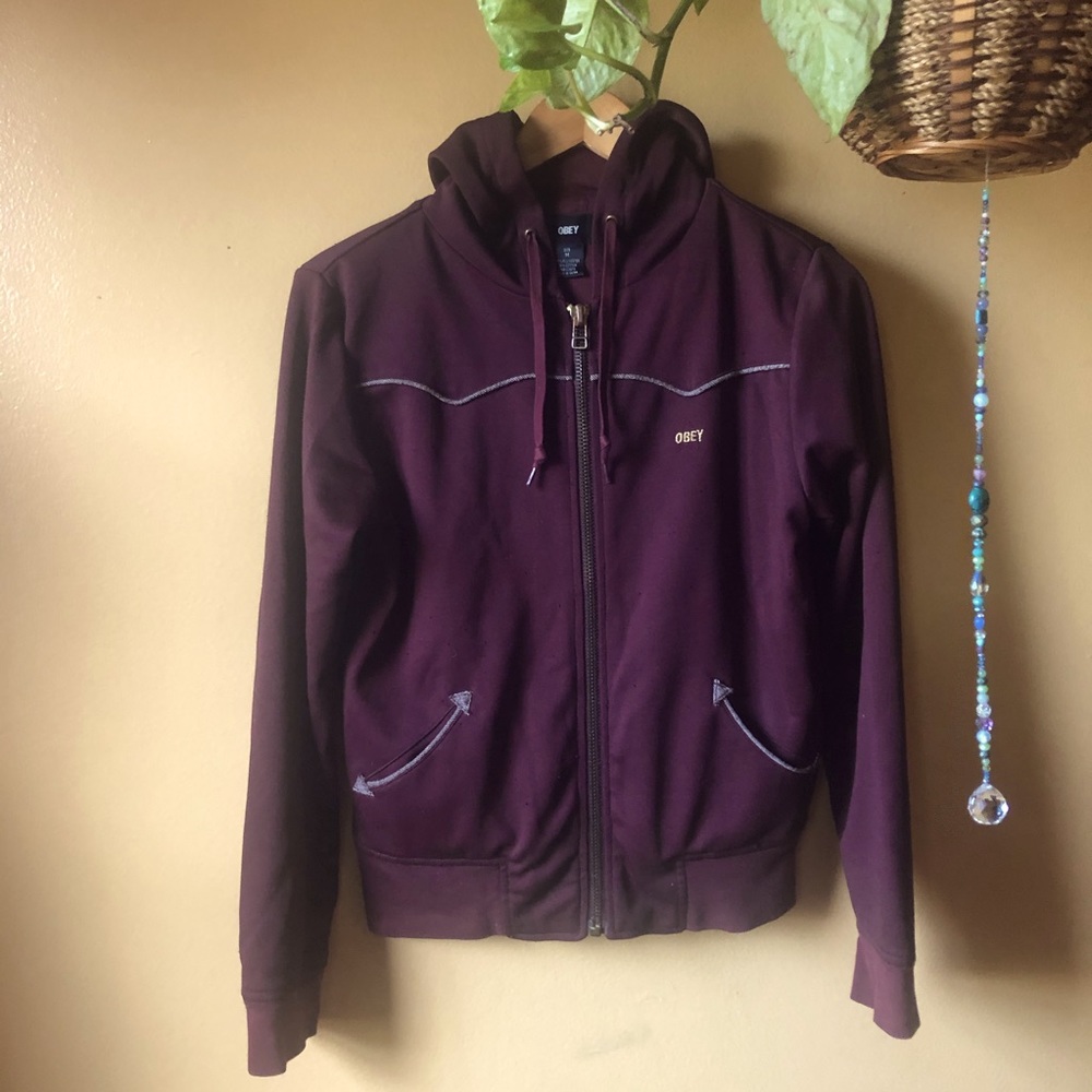 Vintage OBEY Zip up sweatshirt // western style M